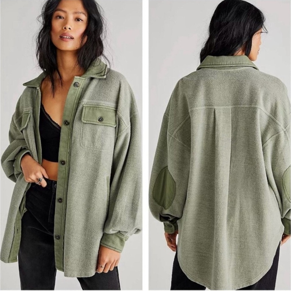 Free people, Ruby jacket Olive Green Oversized Sh… - image 2